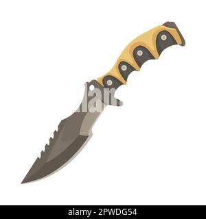 Illustration de dessin animé Black combat huntsman Knife Illustration de Vecteur