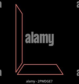 Bordure de la partie néon pour cadre d'angle d'image rouge couleur vecteur illustration image lumière de style plat Illustration de Vecteur