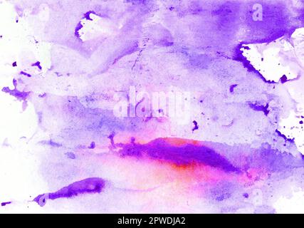 Dessin à la main de fond aquarelle splash bleu violet Banque D'Images