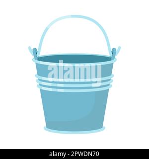 Seau en métal bleu pour illustration de vecteur plat d'eau Illustration de Vecteur