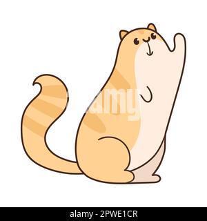 Illustration de dessin animé Happy Cat assis Illustration de Vecteur