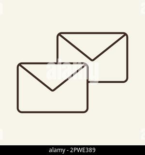 Icône de ligne de lettres Illustration de Vecteur