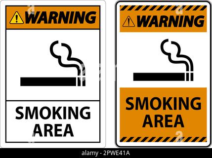 Affiche indiquant les zones fumeurs autorisées sur fond blanc Illustration de Vecteur