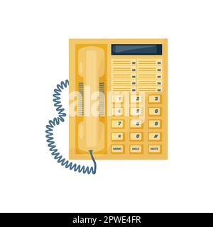 Illustration vectorielle plate de téléphone fixe vintage Illustration de Vecteur