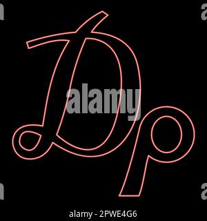 Symbole drachma fluo monnaie courante Grèce signe argent GRD monétaire grec rouge couleur vecteur illustration image plat style lumière Illustration de Vecteur