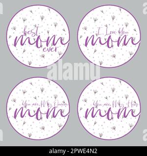 Autocollants Happy Mothers Day Illustration de Vecteur