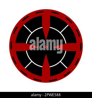 Illustration de la bande dessinée rouge et noire du viseur du fusil ou du fusil Illustration de Vecteur