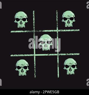 TIC tac TOE jeu formé Skulls image vecteur Illustration de Vecteur