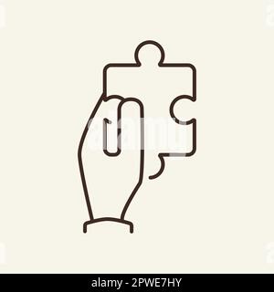 Icône casse-tête en ligne manuelle Illustration de Vecteur