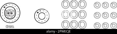 Feuille de travail de suivi de lettre O en majuscules et en minuscules pour le vocabulaire anglais des enfants. Illustration vectorielle pratique du tracé de l'écriture manuscrite Illustration de Vecteur