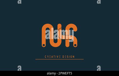 Lettres alphabet moderne Creative logo NF , FN Illustration de Vecteur
