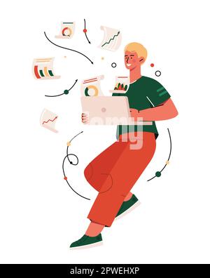 Concept de l'analyse des données Illustration de Vecteur