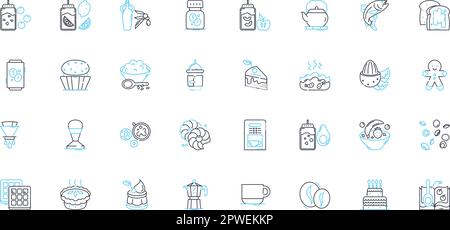 Jeu d'icônes linéaires d'agriculture durable. Bio, régénératif, agroforesterie, permaculture, compostage, Hydroponique, vecteur de ligne de rotation de récolte et Illustration de Vecteur