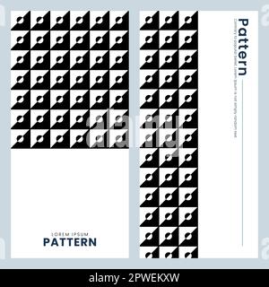 Motif Op art monochrome moderne et minimaliste sans couture avec carrés noir et blanc Illustration de Vecteur