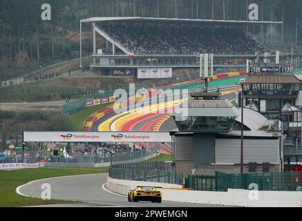 29 avril 2023, circuit de Spa-Francorchamps, Spa-Francorchamps, WEC - TotalEnergies 6 heures de Spa-Francorchamps, sur la photo COURSE CORVETTE, Chevrolet Corvette C8.R, Ben Keating (USA), Nicolas Varrone (ARG), Nicky Catsburg (NLD) Banque D'Images