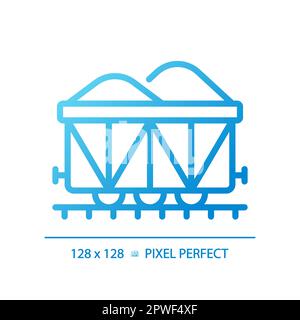 Icône de vecteur linéaire à gradient parfait de pixel de chariot ouvert Illustration de Vecteur