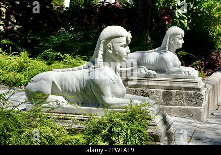 Sculpture dans le musée et les jardins de Vizcaya - Miami, Floride, États-Unis. Banque D'Images