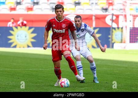 Düsseldorf, Allemagne. 30th avril 2023. Dawid Kowacki (Fortuna Duesseldorf) Düsseldorf, Allemagne, 30.04.2023. Fortuna Düsseldorf contre Karlsruher SC, football, 2. Bundesliga, 30. Matchday, saison 2022/2023. LES RÉGLEMENTATIONS DFL INTERDISENT TOUTE UTILISATION DE PHOTOGRAPHIES COMME SÉQUENCES D'IMAGES ET/OU QUASI-VIDÉO. Credit: ANT Palmer / Alamy Live News Credit: ANT Palmer / Alamy Live News Banque D'Images