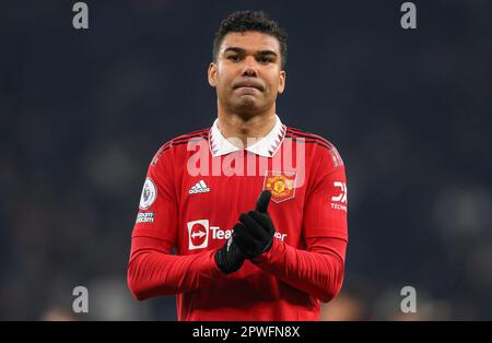 Londres, Royaume-Uni. 27th avril 2023. 27 avril 2023 - Tottenham Hotspur v Manchester United - Premier League - Tottenham Hotspur Stadium Casimero de Manchester United lors du match de la Premier League contre Tottenham. Crédit photo : Mark pain/Alamy Live News Banque D'Images