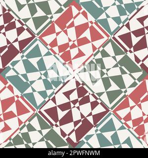 Fond de motif vectoriel en losange carré sans couture. Décor moderne en toile de fond abstrait losange. Motif losanges d'art dessiné à la main. Géométrique médiéval Illustration de Vecteur