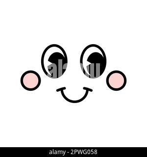 Vector groovy rétro bande dessinée face isolée sur fond blanc Illustration de Vecteur