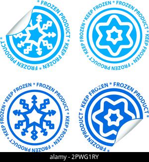 Conserver les icônes d'étiquette figées. Signalisation sur les aliments surgelés. Jeu d'illustrations vectorielles Illustration de Vecteur