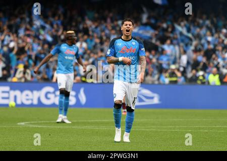 Naples, Italie. 30th avril 2023. *** En action pendant la série Un match entre SSC Napoli et US Salernitana au Stadio Diego Armando Maradona, Naples, Italie sur 30 avril 2023. Credit: Nicola Ianuale/Alamy Live News Banque D'Images