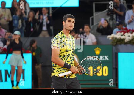 Madrid, Espagne. 30th avril 2023. Carlos Alcaraz (SPA) contre Grigor Dimitrov (BUL) Masters Series Madrid 2023 à Madrid le 30 avril 2023. Credit: CORMON PRESSE/Alamy Live News Banque D'Images