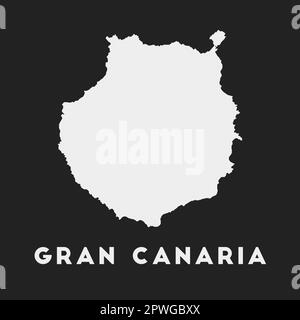 Icône Gran Canaria. Carte de l'île sur fond sombre. Carte élégante de Gran Canaria avec nom d'île. Illustration vectorielle. Illustration de Vecteur