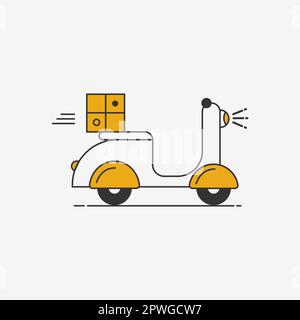 Livraison express moto icône symbole, conception plate pour applications et sites Web, isolé sur fond blanc, vecteur Illustration de Vecteur