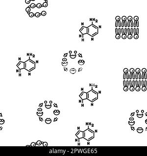 biotechnologie chimie science vecteur sans couture motif mince illustration Illustration de Vecteur