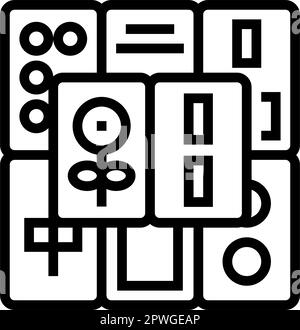 mahjong tuiles tableau tableau ligne icône illustration du vecteur Illustration de Vecteur