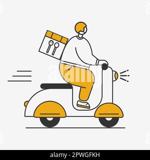 Express homme livraison moto icône symbole, conception plate pour applications et sites Web, isolé sur fond blanc, vecteur Illustration de Vecteur