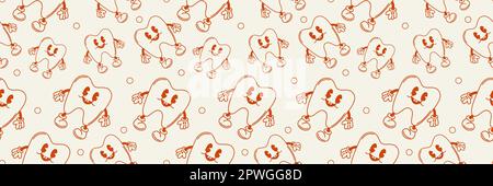 Personnages de la bande dessinée Grange. Tooth concept.Background for poster,textile print,wrapping paper.Seamless vector pattern Illustration de Vecteur