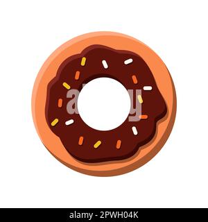 Illustration de dessin animé de beignet de chocolat doux Illustration de Vecteur