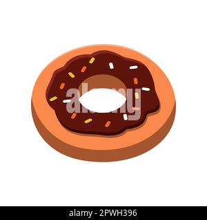 Illustration de dessins animés savoureux de beignets glacés au chocolat Illustration de Vecteur