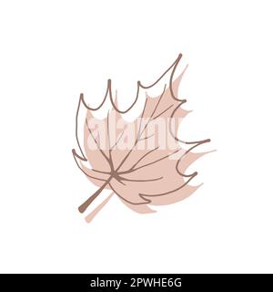 Feuille abstraite. Art minimaliste dans des tons pastel. Élément de conception pour les œuvres d'art murales, les médias sociaux, les affiches, les autocollants et les invitations. Vecteur moderne Illustration de Vecteur