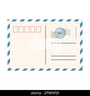 Illustration du vecteur d'enveloppe fermée. Lettres avec timbres, enveloppes pour cartes d'anniversaire ou cartes postales isolées sur blanc Illustration de Vecteur