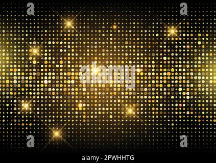 Fond de lumières disco dorées scintillantes Illustration de Vecteur