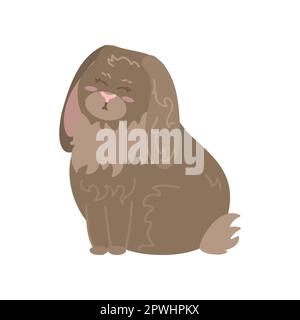 Drôle de lapin brun sur fond blanc Illustration de Vecteur