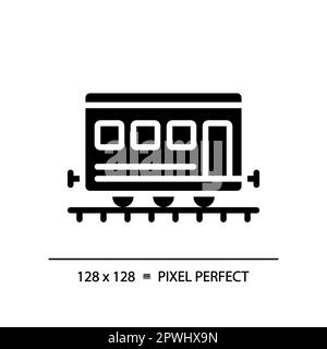 Icône en forme de glyphe noir parfait pour les voitures de chemin de fer Illustration de Vecteur