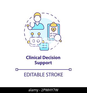 Icône de concept d'aide à la décision clinique Illustration de Vecteur