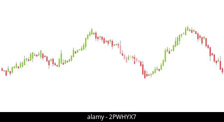 Graphique vectoriel boursier. Graphique simple de négociation de chandelier. Le diagramme financier se déplace vers le haut et vers le bas. Illustration de Vecteur
