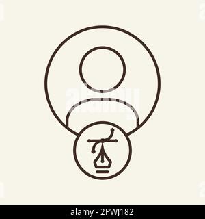 Icône de ligne de concepteur Illustration de Vecteur