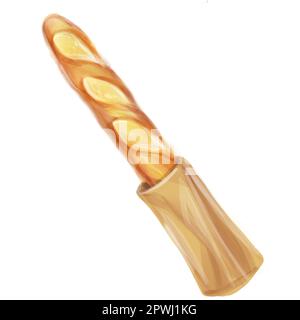 Baguettes françaises aquarelle dessinées à la main sur fond blanc. Baguette pour la nourriture et les boissons fond, boulangerie, menu, conception d'étiquette. Banque D'Images