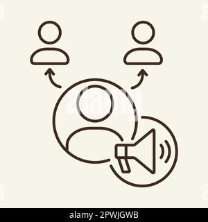 Icône de ligne de groupe de promotion Illustration de Vecteur