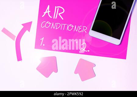 Affiche de texte indiquant Air Conditioner, mot pour l'appareil de lavage de l'air et de contrôle de son humidité et de sa température Banque D'Images