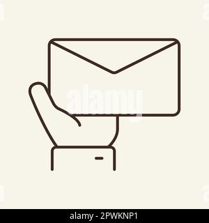 Icône de ligne de livraison du courrier Illustration de Vecteur