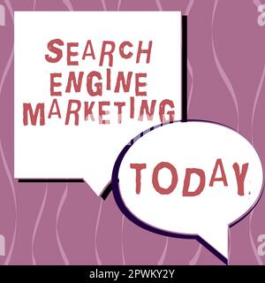 Légende de texte présentant Search Engine Marketing, Word pour l'optimisation numérique en ligne et le classement des sites Web Banque D'Images