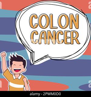 Rédaction affichant le texte Colon cancer, Business Showcase cancer qui se forme dans les tissus du gros intestin Banque D'Images